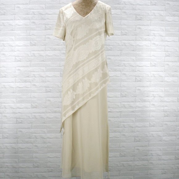 ULTRA DRESS Maxi Gown Dress Asymmetrial Mother of Bride Groom Tan Plus Size 14 - Picture 1 of 14